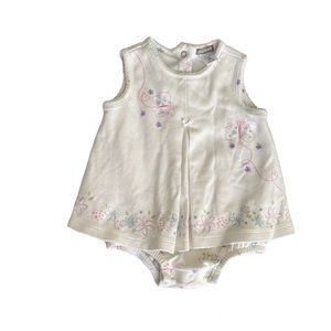 Carter’s Vintage Baby Romper White Butterfly and Floral Pattern Size 6m